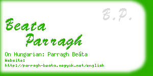 beata parragh business card