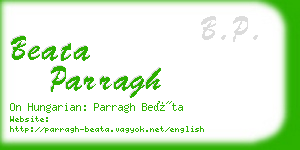 beata parragh business card